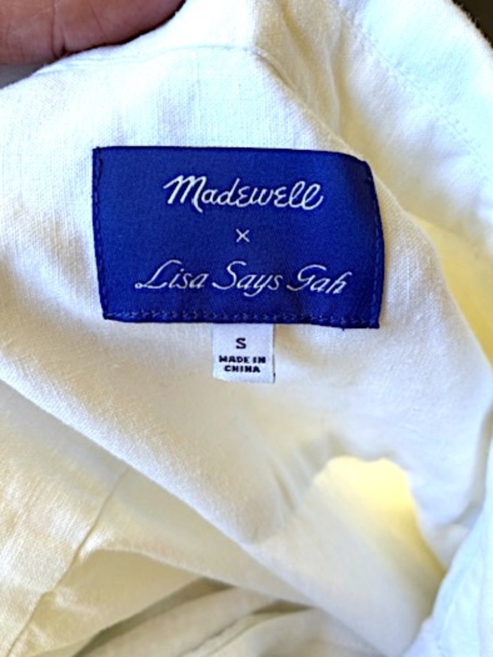 MADEWELL X LISA SAYS GAH Embroidered S/S Linen Camp Shirt EUC/sz S - Picture 12 of 13